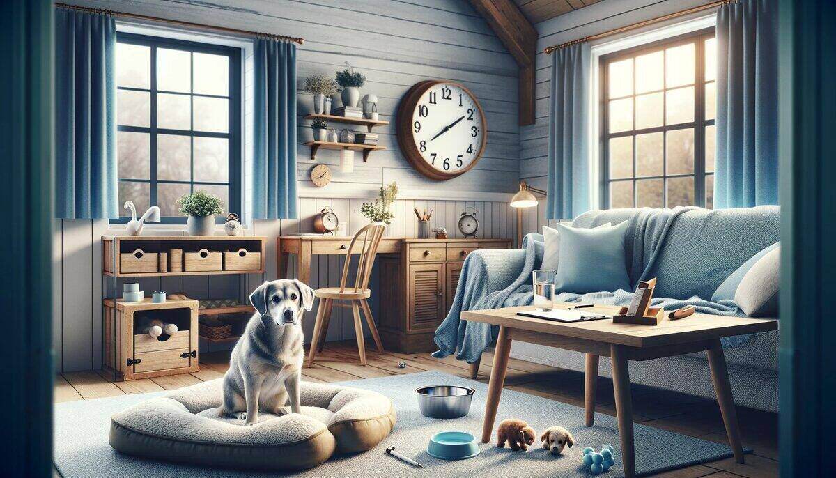 dog alone at home